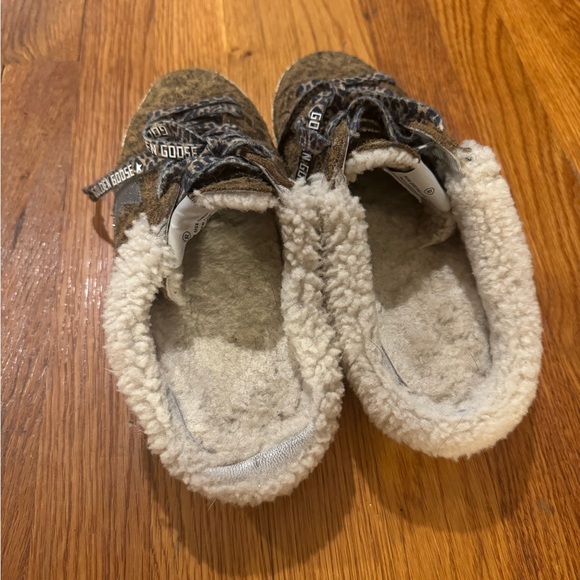 Golden Goose Leopard Print Sneakers with Fur - Picture 3 of 4